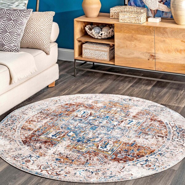 Nuloom Harriet Vintage Medallion Fringe Area Rug 5ft KHMC04B-R505 - main